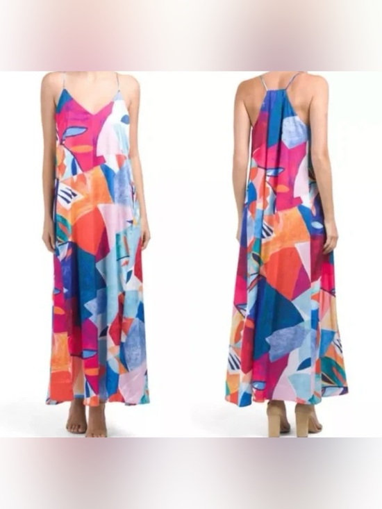 Nicole Miller Dresses & Skirts - Nicole Miller Colorblock Abstract Print Maxi Dress